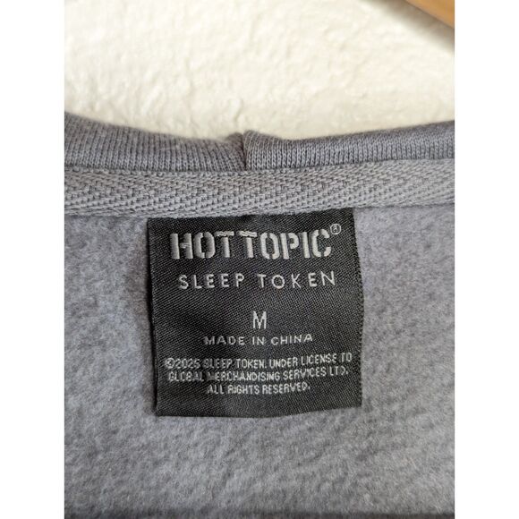 NWT GHOST Band Zip Up Hoodie Jacket Sz M Gray Patches Bat Embellished Hoy Topic - Picture 8 of 10